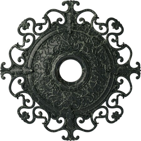 Ekena Millwork Orleans Medallion (Canopies up to 8 1/4"), 38 3/8"OD x 6 5/8"ID x 2 7/8"P, Painted Turtle Crackle CM38OLPTC